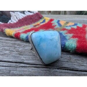 Vintage Sterling Silver Larimar Ring Size 6.5